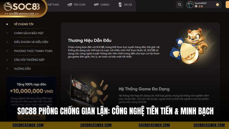 Soc88 Phòng Chống Gian Lận: Công Nghệ Tiên Tiến & Minh Bạch
