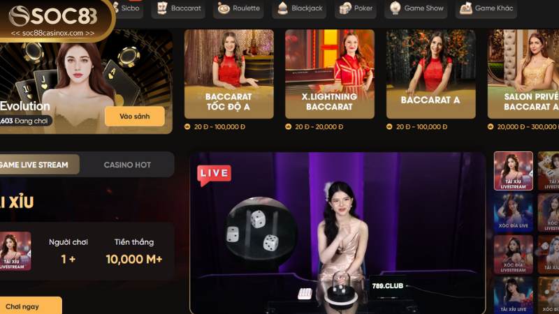 Thông tin cơ bản về Live casino Soc88